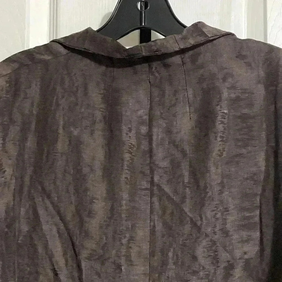 Eileen Fisher brown ramie cotton silk lined blazer jacket size SMALL - Picture 6 of 12